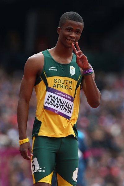 Anaso Jobodwana of South Africa competes in the Men's 200m Round 1 Heats on Day 11 of the London 2012 Olympic Games at Olympic Stadium on August 7, 2012 (Getty Images)