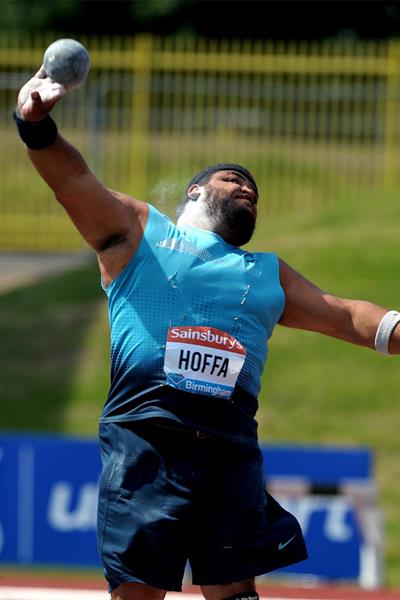Reese Hoffa, winner of the Shot at the Birmingham Diamond League (Mark Shearman)