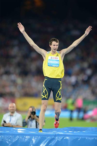 Bohdan Bondarenko, winner of the High Jump at the 2013 IAAF Diamond League meeting in Zurich (Jiro Mochizuki)