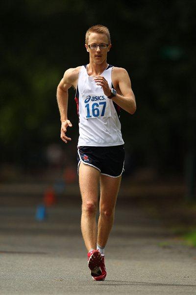 Jared Tallent en route to the Australian 50Km Race Walk title (Getty Images)