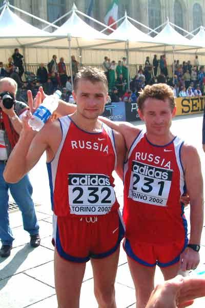 Voyevodin and Skurygin celebrate (IAAF)