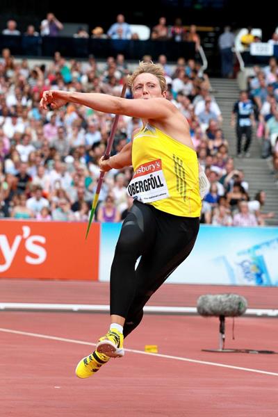 Christina Obergfoll at the 2013 IAAF Diamond League meeting in London  (Victah Sailer)