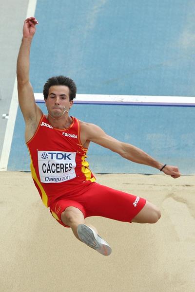 Eusebio Caceres of Spain competing in the Long Jump at the 2011 World Championships in Daegu (Getty Images)