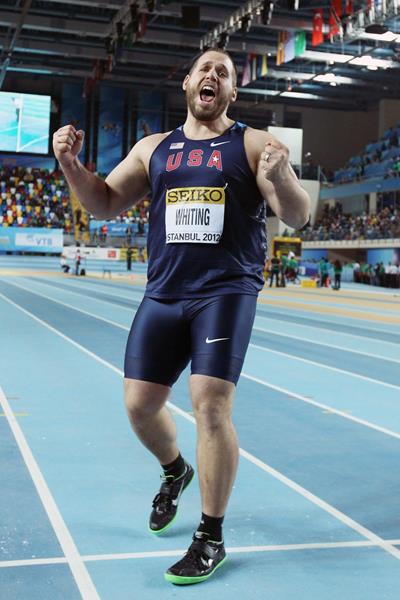 Ryan Whiting of the USA celebrates after winning gold in the men's Shot Put - WIC Istanbul (Getty Images)