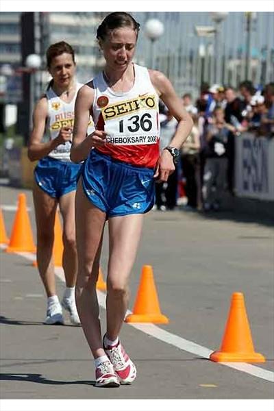 Olga Kaniskina on her way to the World Race Walking Cup 20km title in Cheboksary (IAAF.org)