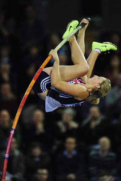 Holly Bleasdale, winner of the Pole Vault in Glasgow (Getty Images)