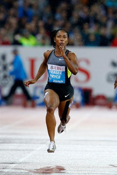 Shelly-Ann Fraser-Pryce, 10.83 in the Zurich chill (Gladys Chai van der Laage)