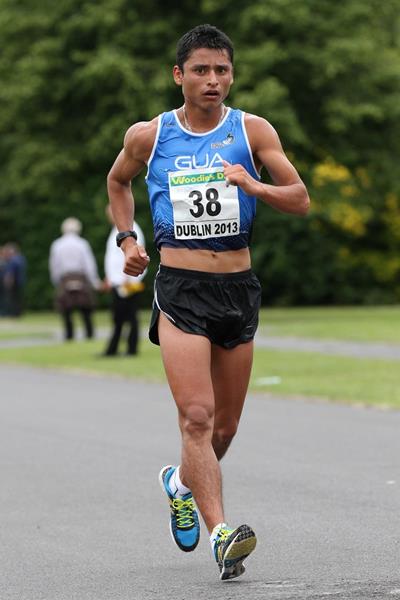 Erick Barrondo winning at the 2013 Dublin Grand Prix of Race Walking (Mark easton)