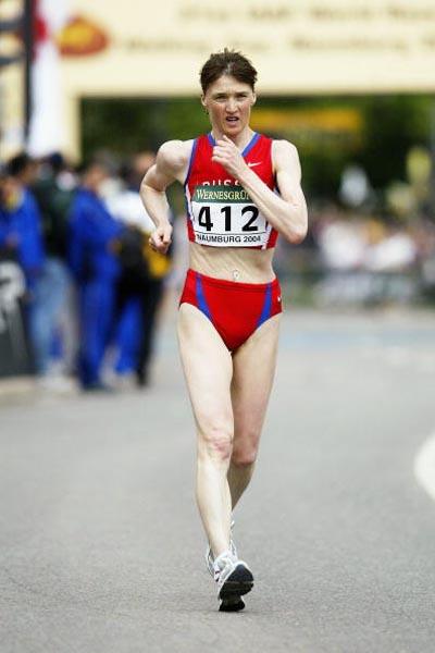 Yelena Nikolayeva (RUS) in action in Naumburg (Getty Images)