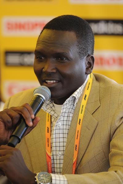 Cross Country legend Paul Tergat at the IAAF Press Conference for the 40th edition of the IAAF World Cross Country Championships in Bydgoszcz, Poland, Saturday 23 March (Getty Images)
