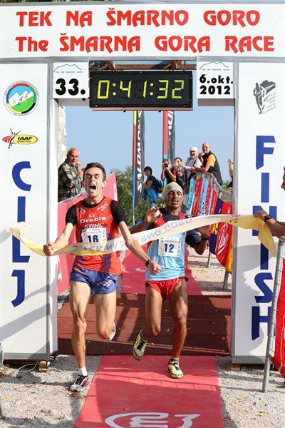Alex Baldaccini edges Teklay Azerya to win the Smarna Gora mountain run (Organisers)