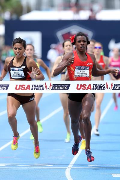 Alysia Montano beats Brenda Martinez in the 800m at the 2013 US Championships (Getty Images)