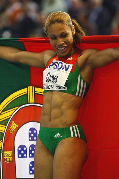 Naide Gomes of Portugal, winner of the women's long jump (Getty Images)