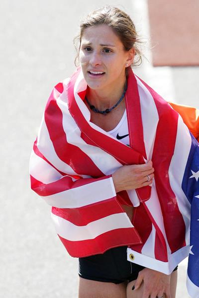 Kara Goucher after her third place finish in New York; her 2:25:53 was the fastest ever debut by an American (Getty Images)
