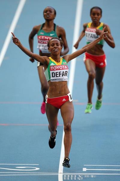 Meseret Defar in the womens 5000m Final at the IAAF World Athletics Championships Moscow 2013 (Getty Images)