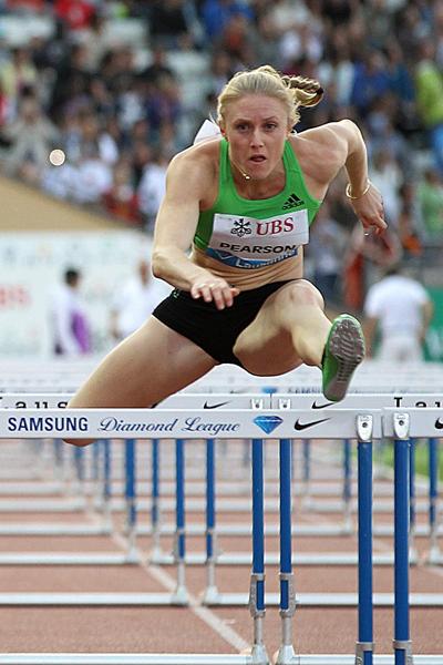 Sally Pearson wins the 100m Hurdles at the Lausanne Diamond League (Giancarlo Colombo)