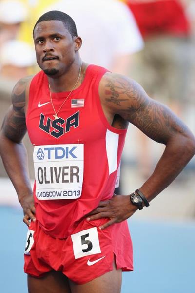 David Oliver in the mens 110mH at the IAAF World Championships Moscow 2013 (Getty Images)