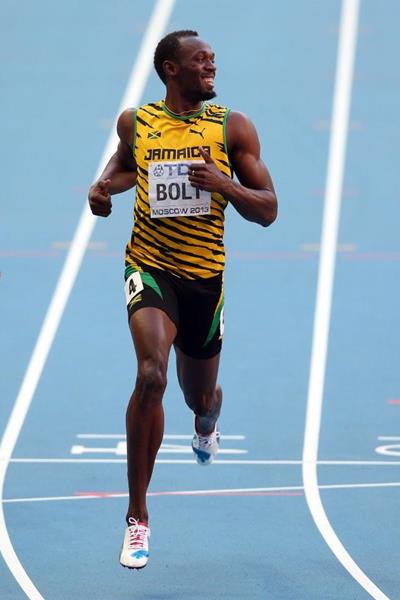 Usain Bolt in the mens 200m semi-finals at the IAAF World Athletics Championships Moscow 2013 (Getty Images)