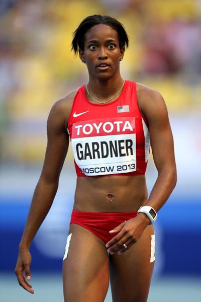 English Gardner in the womens 100m at the IAAF World Athletics Championships Moscow 2013 (Getty Images)