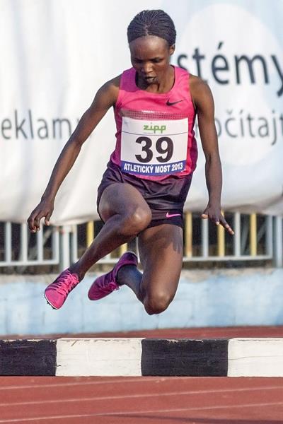Milcah Chemos at the 2013 Athletics Bridge meet in the Slovak town of Dubnica (Organisers/Jelinek foto)