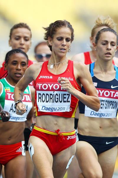 Spain's Natalia Rodriguez in the 1500m at the 2011 World Championships in Daegu (Getty Images)