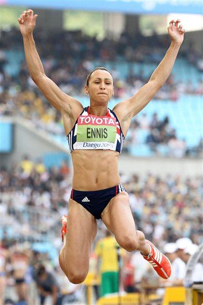 Jessica Ennis equals her personal best in the Long Jump in Daegu (Getty Images)