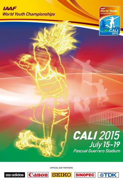 The official poster for the IAAF World Youth Championships, Cali 2015 (Cali 2015 LOC)