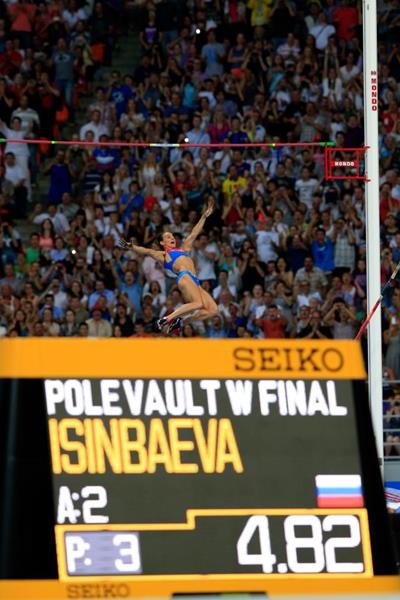Elena Isinbaeva in the womens Pole Vault at the IAAF World Athletics Championships Moscow 2013 (Getty Images)