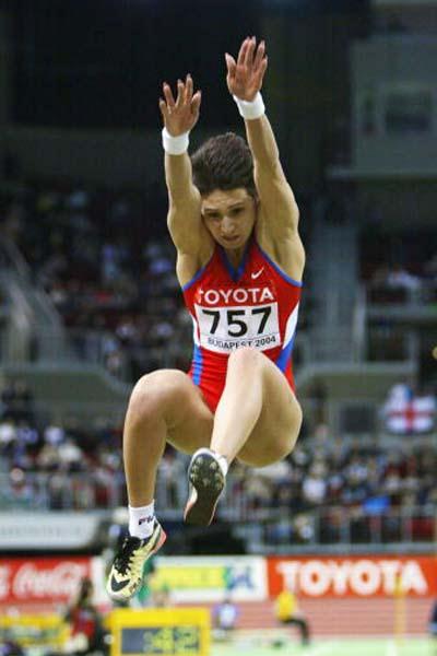 Tatyana Lebedeva (RUS) wins the Long Jump final in Budapest (Getty Images)