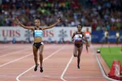 Meseret Defar wins the 5000m at the 2013 IAAF Diamond League meeting in Zurich (Jiro Mochizuki)