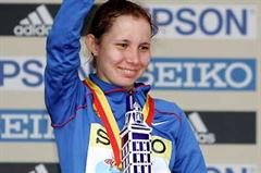 Russia’s Vera Sokolova with her La Coruña trophy (Getty Images)