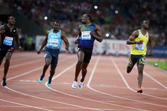 Usain Bolt wins the 100m at the 2013 IAAF Diamond League meeting in Zurich (Jiro Mochizuki)