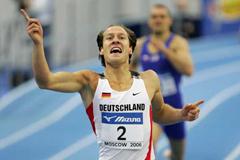 Andre Niklaus of Germany celebrates winning the 1000m discipline of the men's heptathlon and winning the gold medal overall (Getty Images)
