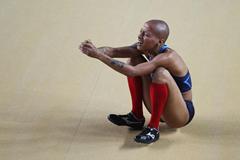 Inika McPherson of the United States reacts after a foul jump as she competes in the Women's High Jump qualification during day one - WIC Istanbul (Getty Images)