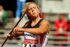 Christina Obergfoll of Germany qualifies for the Javelin Throw final (Getty Images)