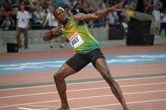Usain Bolt at the 2013 IAAF Diamond League meeting in London (Kirby Lee)