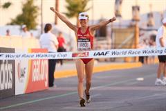 Maria Vasco of Spain on her way to winning the women's 20km World Race Walking Cup in Chihuahua (Getty Images)