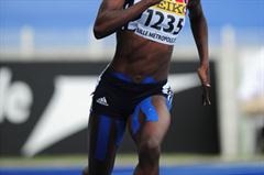 Desiree Henry of Great Britain in action during the Girls 400 metres Hurdles - Day Four - WYC Lille 2011 (Getty Images)