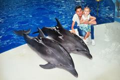 Anna Chicherova and her daughter Nika at the Sochi Dolphinarium (Anna Chicherova)