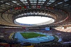 General view of the Luzhniki Stadium during the women's 4x400m final at the 2013 IAAF World Championships in Moscow (Getty Images)