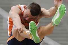 Pieter Braun of Netherlands competes during the Men's Long Jump portion of the Decathlon event on the day one of the 14th IAAF World Junior Championships in Barcelona on 10 July 2012 (Getty Images)
