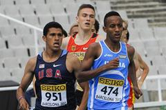 Izaic Yorks of United States competes during the Men's 1500 metre qualification heat on the day one of the 14th IAAF World Junior Championships in Barcelona (Getty Images)