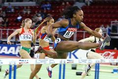 Gail Devers (USA) in action in the women's 60m Hurdles (Getty Images)