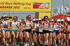 The Start of the women's 20km race in Saransk (Getty Images)
