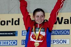 Vera Sokolova (RUS) celebrates winning World Cup Junior race (Getty Images)