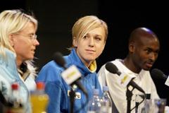 Kajsa  Bergqvist at the official IAAF Press Conference (Getty Images)