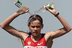 Elena Lashmanova in action at the Saransk World Race Walking Cup (Getty Images)