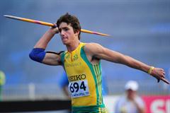 Silver medalist Morne MOOLMAN of South Africa in action during the Boys Javelin final - Day Five - WYC Lille 2011 (Getty Images)