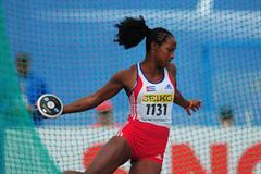  Gold medal winner Rosalia VAZQUEZ of Cuba in action in the Girls Discus final - Day Four - WYC Lille 2011 (Getty Images)