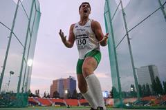 Australia's Matthew Denny celebrates his discus gold at the 2013 IAAF World Youth Championships (Getty Images)